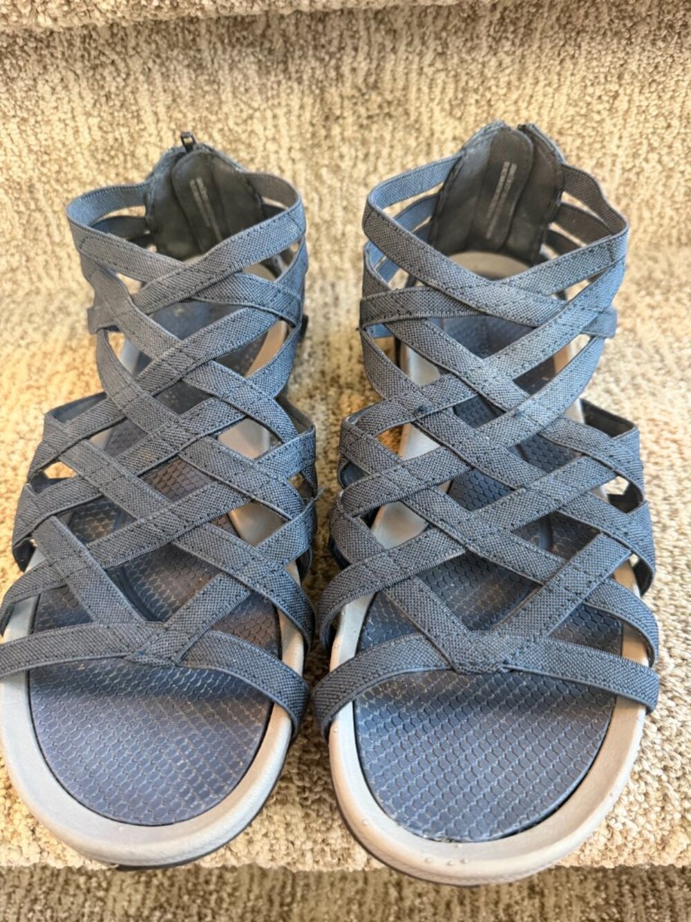 Baretraps Blue Woven Sandals, Size 8.5
